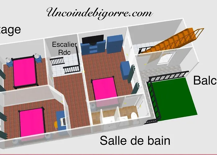 Дом отдыха Un Coin De Bigorre - La Pyreneenne - 130m2 - Canal Plus, Netflix, Bein, Apple Tv - Wifi Fibre - Village Campagne *