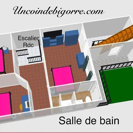 Casa de Férias Un Coin De Bigorre - La Pyreneenne - 130m2 - Canal Plus, Netflix, Bein, Apple Tv - Wifi Fibre - Village Campagne *